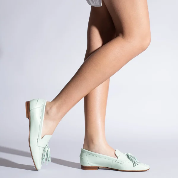 MiMaO ShopOnline SLIPPER – Mocassins à Pompons MINT Nouveau 7