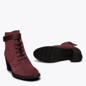 MiMaO ShopOnline TOP – Bottines à Lacets BORDEAUX à Talon REMISE 17