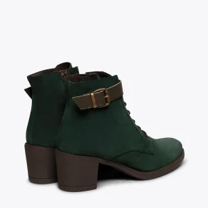 SOLDES TOUT À MiMaO ShopOnline TOP – Bottines à Lacets VERT BOUTEILLE à Talon 15