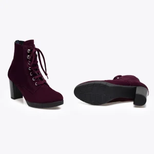 MiMaO ShopOnline LACETS – Botte à Lacets BORDEAUX Avec Talon Authenticité garantie 16