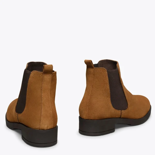 pas cher MiMaO ShopOnline CHELSEA – Bottines Plates Pour Femme CAMEL 4