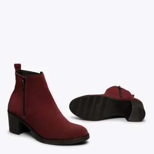 MiMaO ShopOnline DAILY – Bottines Basiques Pour Femmes BORDEAUX à prix très bas 17