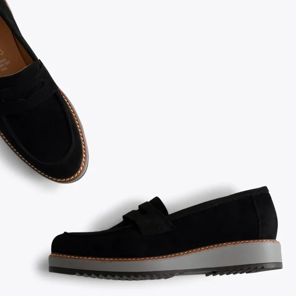 design à la mode MiMaO ShopOnline CASUAL – Mocassins Pour Femmes Avec Plateforme NOIR 3