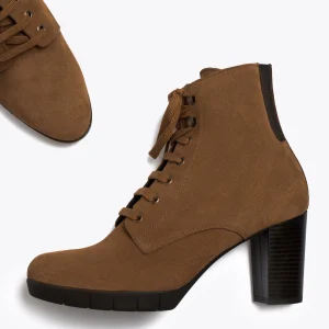 MiMaO ShopOnline LACETS – Botte à Lacets CAMEL Avec Talon boutique en ligne france 12