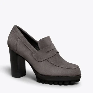 MiMaO ShopOnline TREND – Mocassin à Talon Et Plateforme GRIS Vente 15