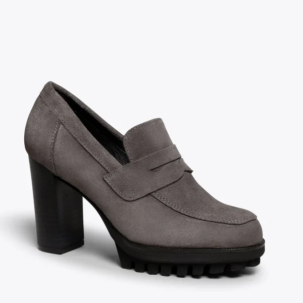 MiMaO ShopOnline TREND – Mocassin à Talon Et Plateforme GRIS Vente 5