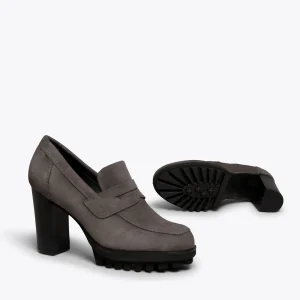 MiMaO ShopOnline TREND – Mocassin à Talon Et Plateforme GRIS Vente 17