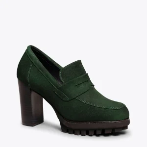 marques de renommée MiMaO ShopOnline TREND – Mocassin à Talon Et Plateforme VERT 15