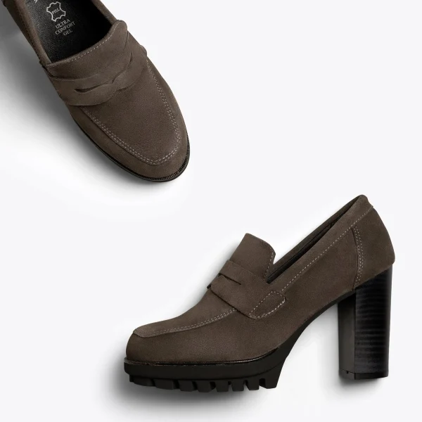 MiMaO ShopOnline TREND – Mocassin à Talon Et Plateforme TAUPE site pas cher 3