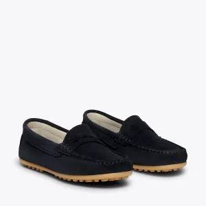 MiMaO ShopOnline MOCCASÍN – Mocassins BLEU MARINE Pour Enfants En Cuir design à la mode 11