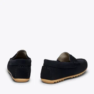 MiMaO ShopOnline MOCCASÍN – Mocassins BLEU MARINE Pour Enfants En Cuir design à la mode 15