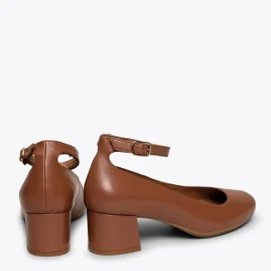 MiMaO ShopOnline BRACELET – Chaussures à Talon Large Avec Bracelet MARRON soldes en ligne 13