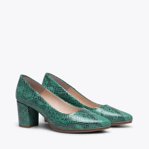 MiMaO ShopOnline URBAN S SERPENT- Escarpin à Petit Talon VERT Imitation Serpent Acheter Maintenant 11