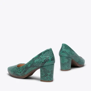 MiMaO ShopOnline URBAN S SERPENT- Escarpin à Petit Talon VERT Imitation Serpent Acheter Maintenant 15