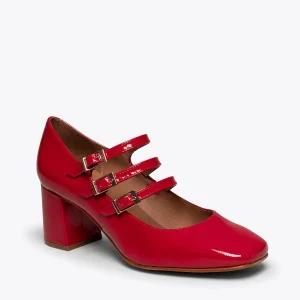 MiMaO ShopOnline SHINE – Chaussures En Cuir Verni Avec Bracelets ROUGE magasin pas cher 15