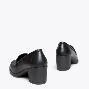 grande marque pas cher MiMaO ShopOnline MOKKA – Mocassin En Cuir Nappa à Talon NOIR 13