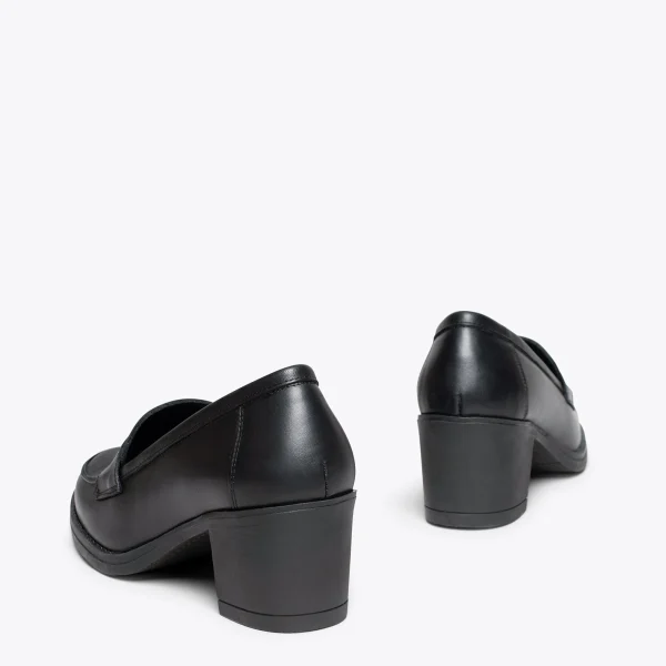 grande marque pas cher MiMaO ShopOnline MOKKA – Mocassin En Cuir Nappa à Talon NOIR 4