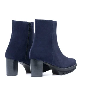 qualité supérieure MiMaO ShopOnline BOTTINE TREND – Bottine En Cuir Avec Plateforme BLEU MARINE 14