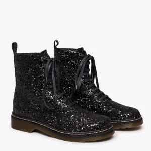 MiMaO ShopOnline STARDUST – Botte Militaire NOIR à Paillettes ultratendance 10