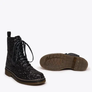 MiMaO ShopOnline STARDUST – Botte Militaire NOIR à Paillettes ultratendance 16