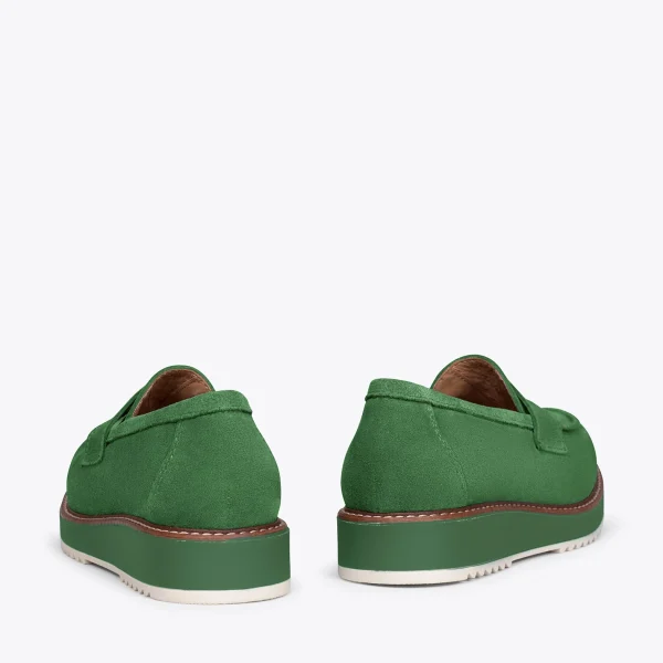 MiMaO ShopOnline CASUAL – Mocassins Pour Femmes Avec Plateforme VERT design à la mode 4