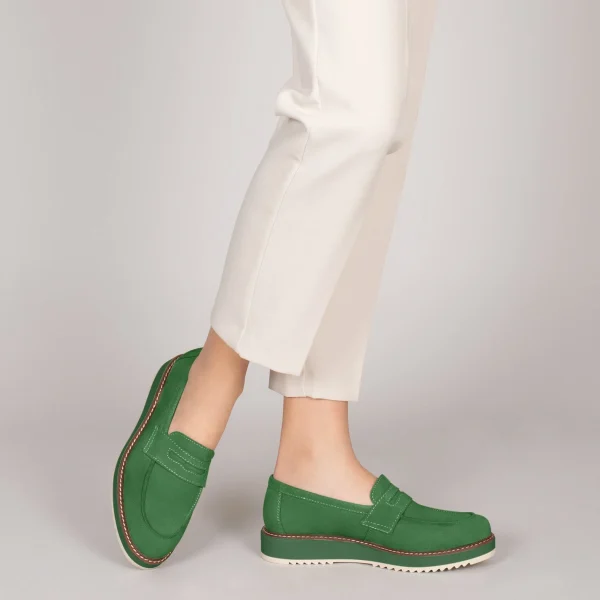 MiMaO ShopOnline CASUAL – Mocassins Pour Femmes Avec Plateforme VERT design à la mode 7