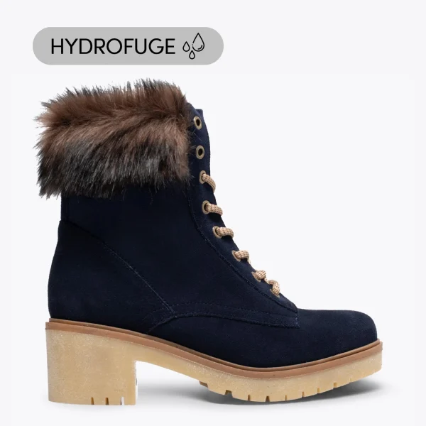 MiMaO ShopOnline MOUNTAIN- Bottes De Montagne HYDROFUGES à Talon BLEU MARINE Satisfait ou Remboursé 1