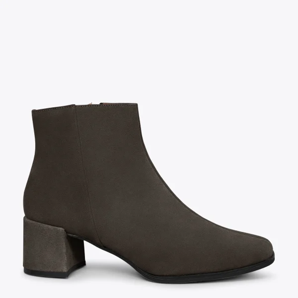 marque pas cher MiMaO ShopOnline CITY – Bottines à Talon Avec Bout Carré GRIS 1