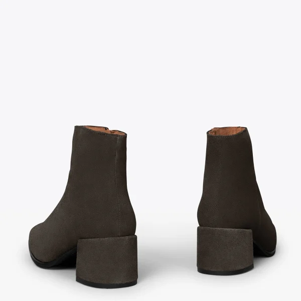 marque pas cher MiMaO ShopOnline CITY – Bottines à Talon Avec Bout Carré GRIS 4