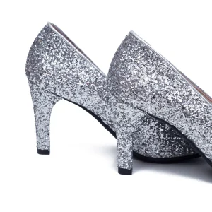 en france MiMaO ShopOnline GLAM STAR – Chaussure Glitter à Talon Aiguille ARGENTÉ 16