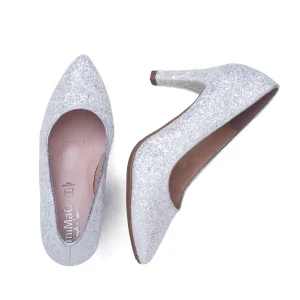 magasin france MiMaO ShopOnline GLAM STAR – Chaussure Glitter à Talon Aiguille BLANC 14