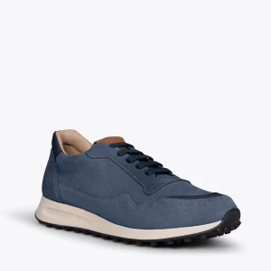 Réductions MiMaO ShopOnline BOSTON – Baskets En Cuir Pour Homme BLEU 14