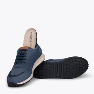 Réductions MiMaO ShopOnline BOSTON – Baskets En Cuir Pour Homme BLEU 16