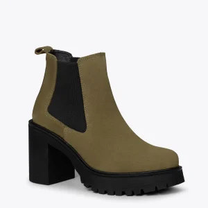 grande promotion MiMaO ShopOnline TOKIO – Bottines Chelsea Avec Talon Et Plateforme KHAKI 15