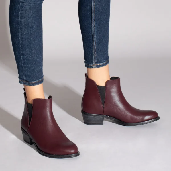 Meilleur Service MiMaO ShopOnline JEANS – Bottines à Petit Talon Avec élastique BORDEAUX 7