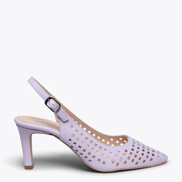 en vente MiMaO ShopOnline AJOURÉ- Chaussure Talon Ouvert LILA à Petits Trous 1