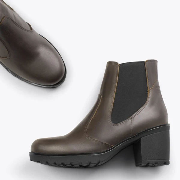 marque moins cher MiMaO ShopOnline SOHO – Bottines Chelsea à Talon CAFÉ 3