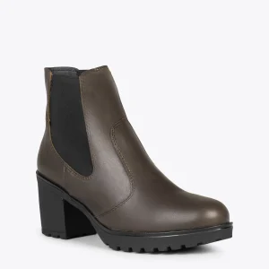 marque moins cher MiMaO ShopOnline SOHO – Bottines Chelsea à Talon CAFÉ 15