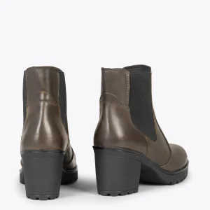 marque moins cher MiMaO ShopOnline SOHO – Bottines Chelsea à Talon CAFÉ 13