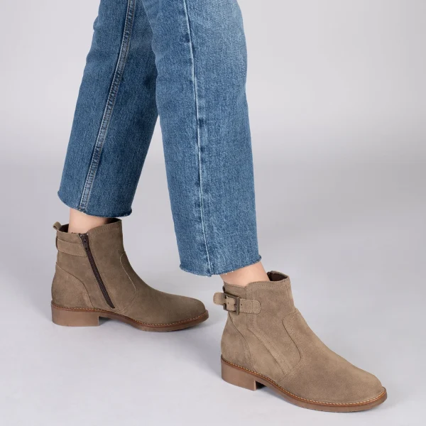 MiMaO ShopOnline BIKER – Bottines Plates Avec Boucle TAUPE site en ligne 7