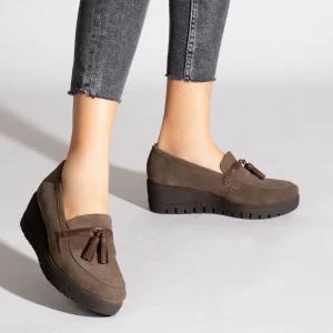 MiMaO ShopOnline POMPON – Mocassins Compensés Et à Plateforme TAUPE en ligne vente 19