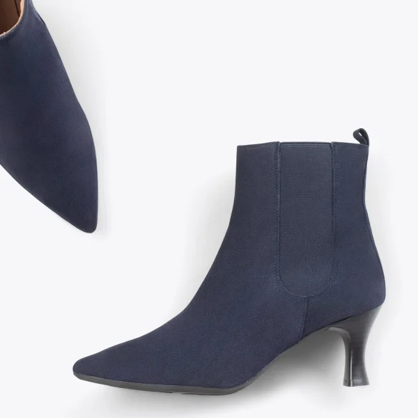 en ligne MiMaO ShopOnline CHIC– Bottines Chelsea à Talon Bobine BLEU MARINE 3