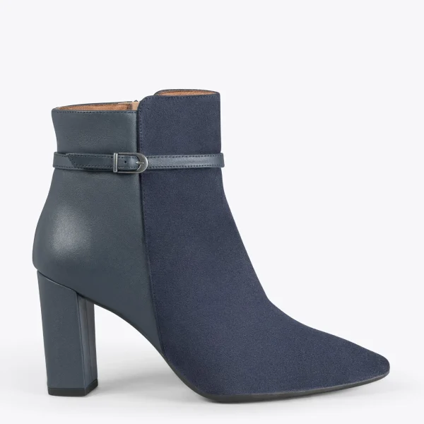 qualité supérieure MiMaO ShopOnline PRAGA – Bottines Pour Femme à Talon BLEU MARINE 1