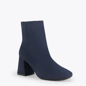 MiMaO ShopOnline PARIS – Bottines à Talon Bloc Et Bout Carré BLEU MARINE prix abordable 15