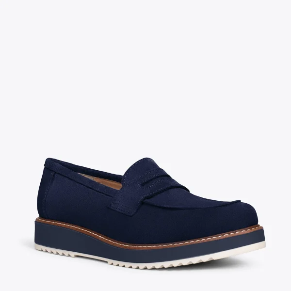 MiMaO ShopOnline CASUAL – Mocassins Pour Femmes Avec Plateforme BLEU MARINE authentiques 5