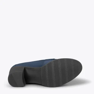 MiMaO ShopOnline MOKKA – Mocassin En Nubuck à Talon BLEU MARINE en promotion 17