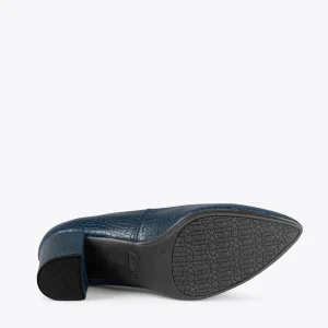 MiMaO ShopOnline URBAN S CROCO – Chaussures à Talon Imprimé Crocodile BLEU MARINE en ligne 17