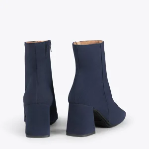 MiMaO ShopOnline PARIS – Bottines à Talon Bloc Et Bout Carré BLEU MARINE prix abordable 13