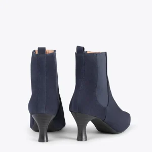 en ligne MiMaO ShopOnline CHIC– Bottines Chelsea à Talon Bobine BLEU MARINE 13