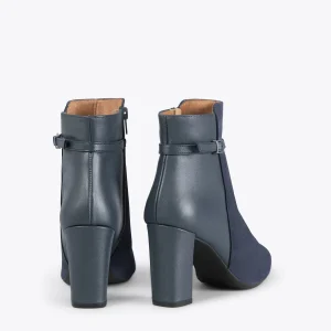 qualité supérieure MiMaO ShopOnline PRAGA – Bottines Pour Femme à Talon BLEU MARINE 13